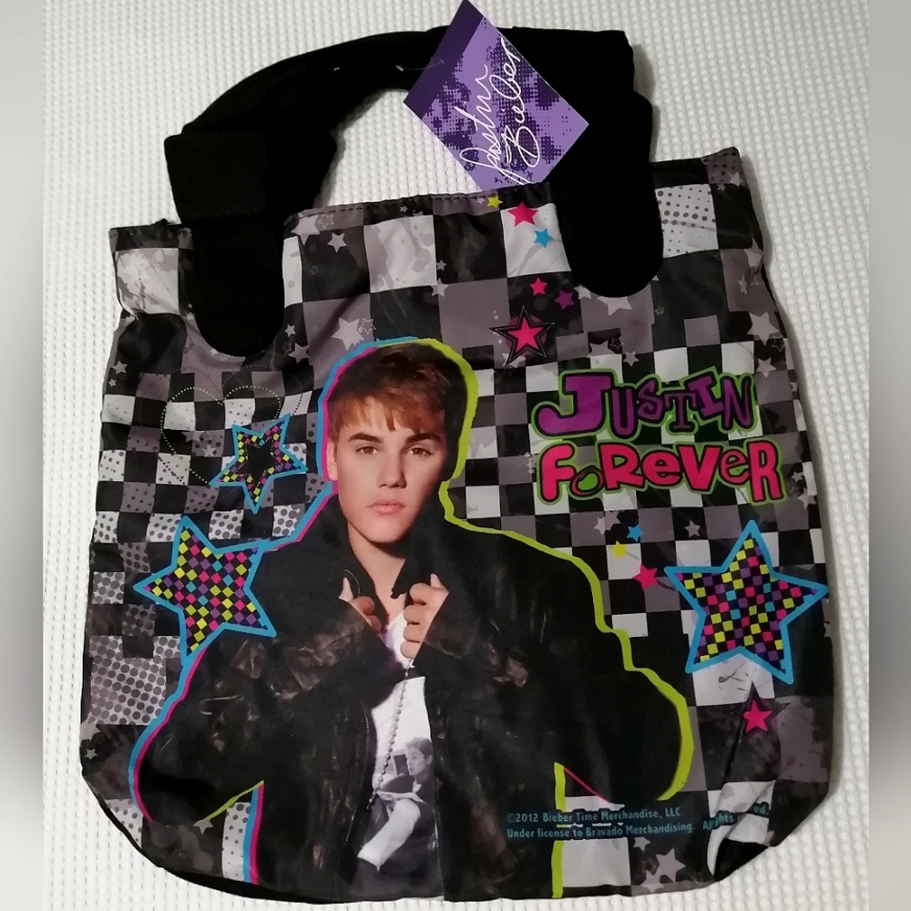 Justin Bieber Pop Music "Justin Forever" 2012 Zippered Purse / Tote NWT